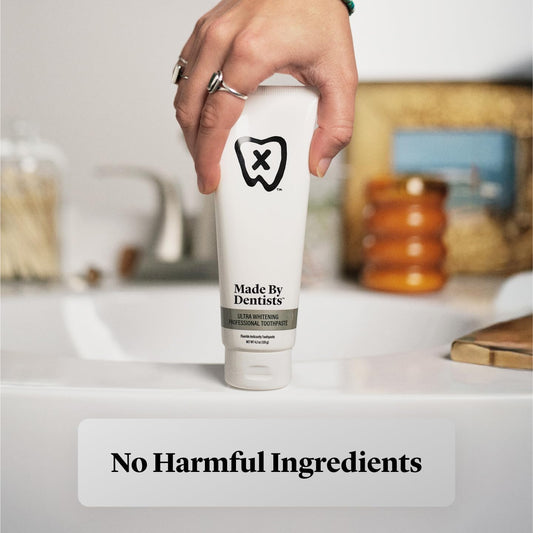 Whitening Powder + Ultra Whitening Toothpaste – Complete Whitening Bundle for Sensitive Teeth with Hydroxyapatite Fluoride & Hydrogen Peroxide – ADA Approved, Non-Abrasive & Vegan