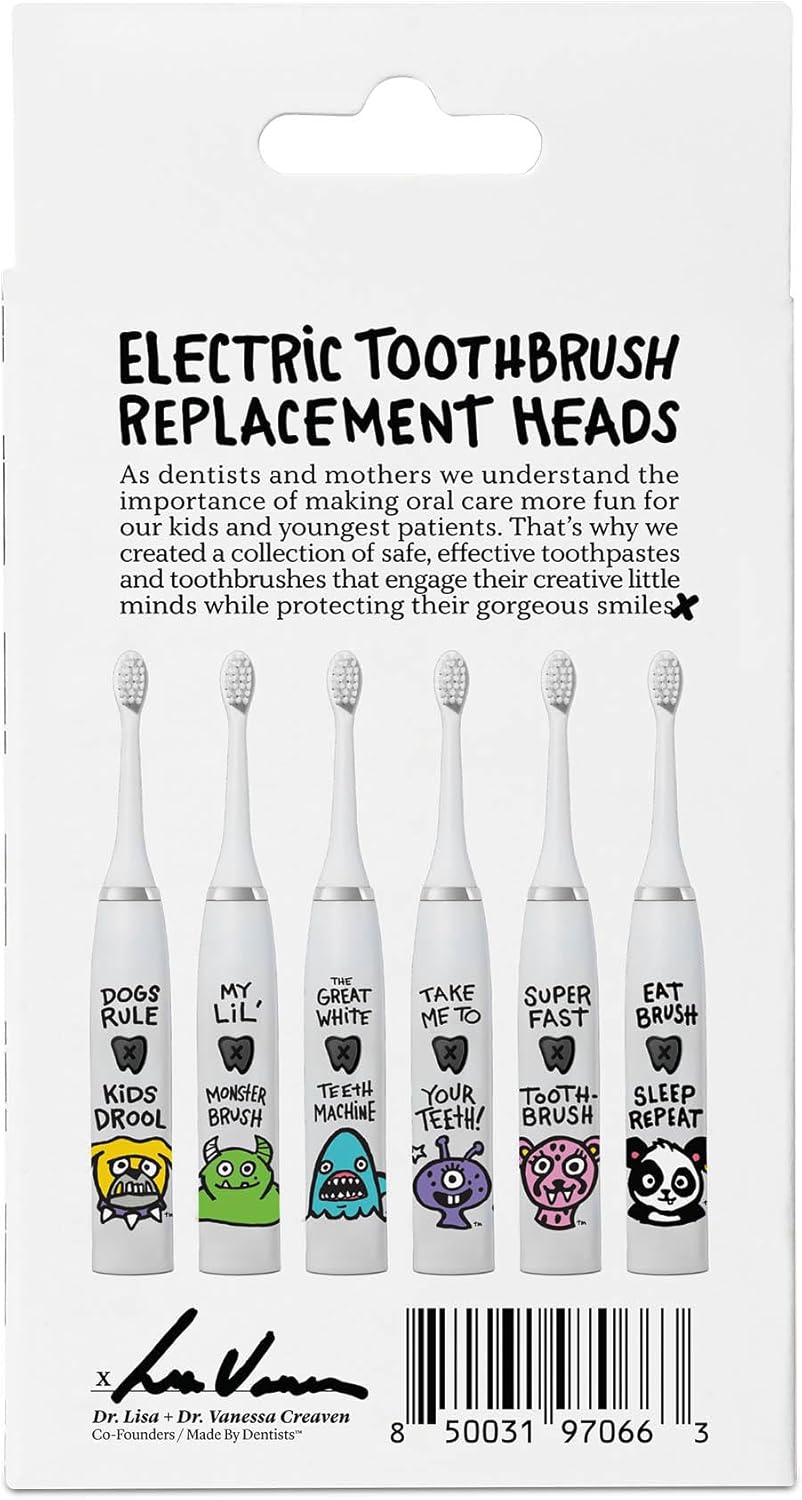 Kids Electric Toothbrush Replacement Heads – 6 Pack - Soft Bristles Brush Heads for Gentle Care, 18 Months Supply