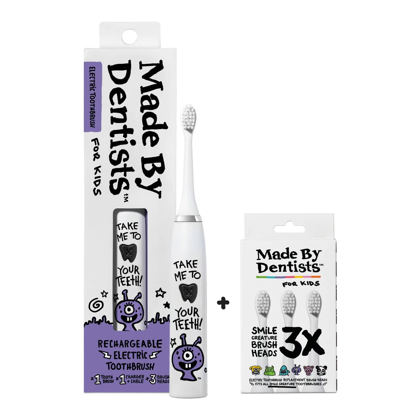 Kids Electric Toothbrush - Rechargeable Vibrating Toothbrush with Timer, Includes 6 Replacement Heads, Gently Cleans Little Teeth, for Girls and Boys, Kids & Toddlers Age 2+, Shark